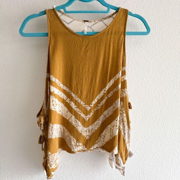 Free People Touch Of Love Tie Side Tank Top Swing Mustard Sleeveless Size XS - Picture 2 of 9